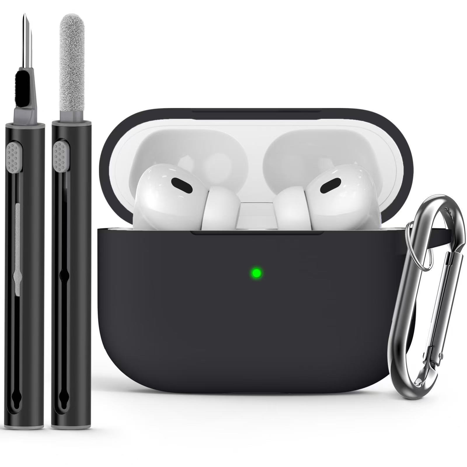 Botón de montaña de manzana para protección de airpods con bolígrafo de limpieza del mismo color