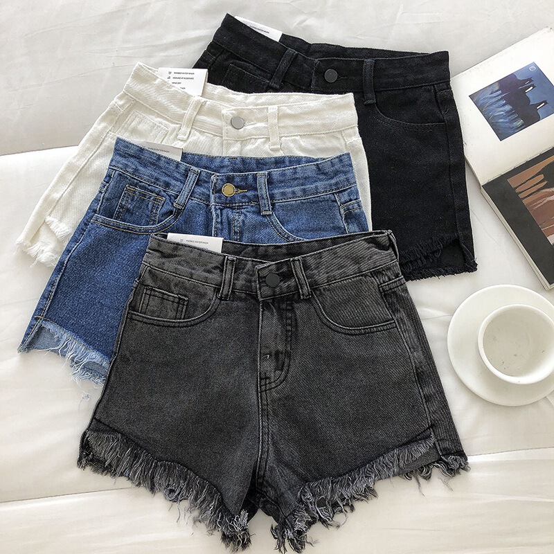 Women's Summer 2025 New Loose Versatile Denim Shorts High-Waisted Slimming Korean Style Wide-Leg Pants Frayed Hem Hot Pants Trendy Women's Summer 2025 New Loose Versatile Denim Shorts High-Waisted Slimming Korean Style Wide-Leg Pants Frayed Hem Hot Pants Trendy