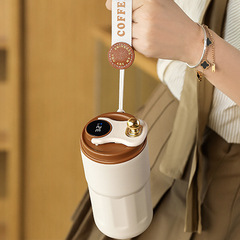 咖啡保溫杯女士高顏值夏季便攜新款2023陶瓷女生不鏽鋼保冷水杯子