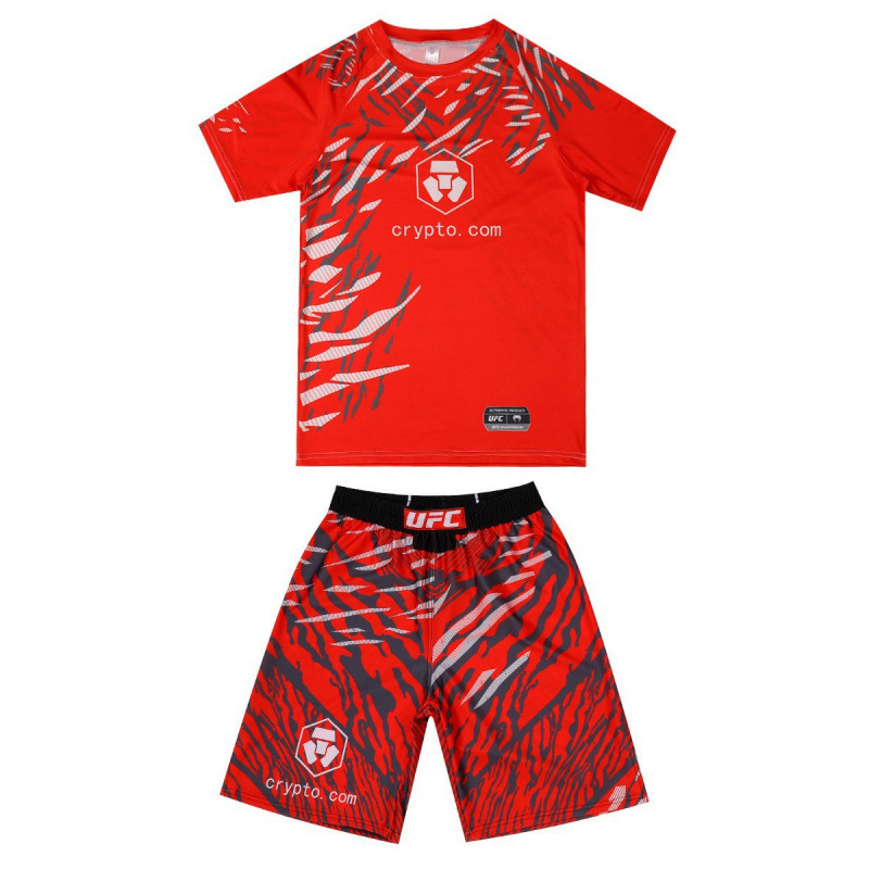 UFC new boxing suit set for combat sports, fitness training, cross-border MMA short-sleeve shorts