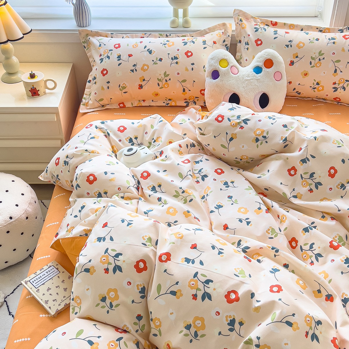 ins dormir desnudo cuatro piezas de sábanas de algodón imitación cubierta madre y bebé clase A dormitorio tres piezas de ropa de cama regalo