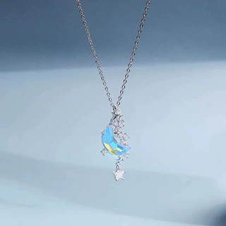 简约月溅星河项链女小众轻奢个性高级吊坠冷淡ins风锁骨链