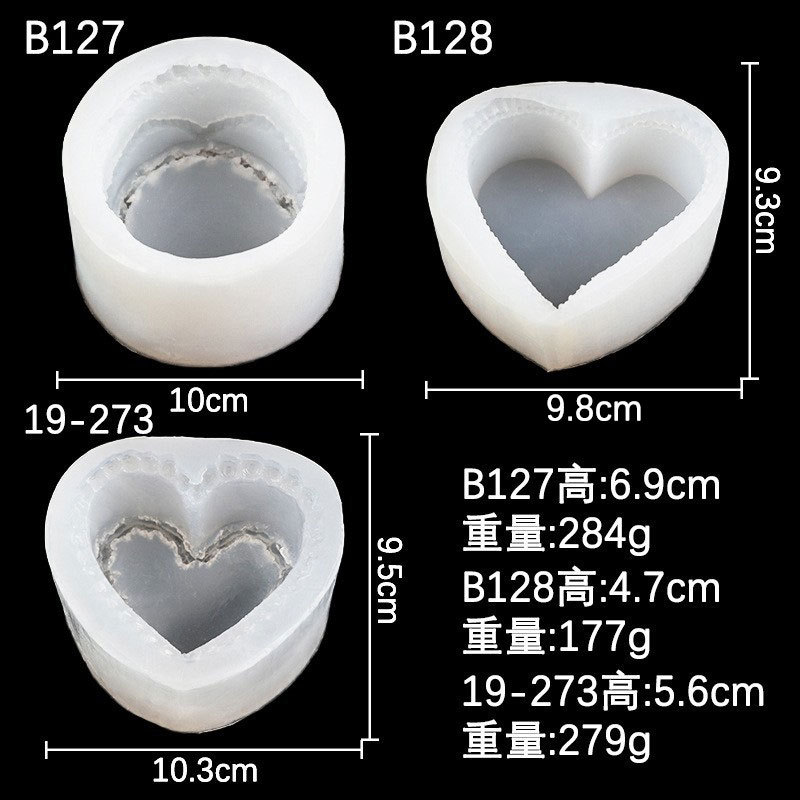 Decoración de la torta tridimensional amor pastel molde de silicona DIY creativo en forma de corazón aromaterapia yeso decoración de la vela del molde