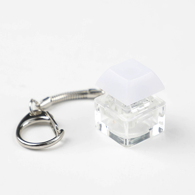 tester: Acrylic single‑shaft keycap tester keychain, multi‑color, decompression mechanical switch tester