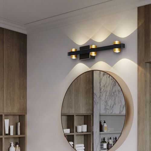 Full copper mirror headlight bathroom vanity mirror cabinet light bathroom light Nordic American style creative retro wall light