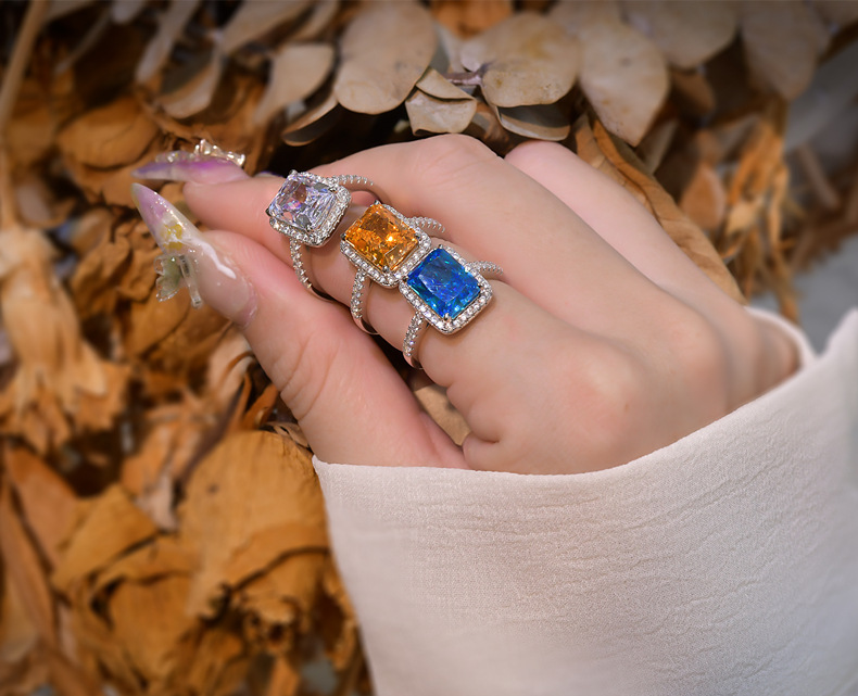 Fashion Geometric Sterling Silver Plating Zircon Rings 1 Piece