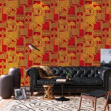 古典民族特色风情墙纸卧室客厅餐厅饭店墙面装饰壁纸宫廷风背景墙