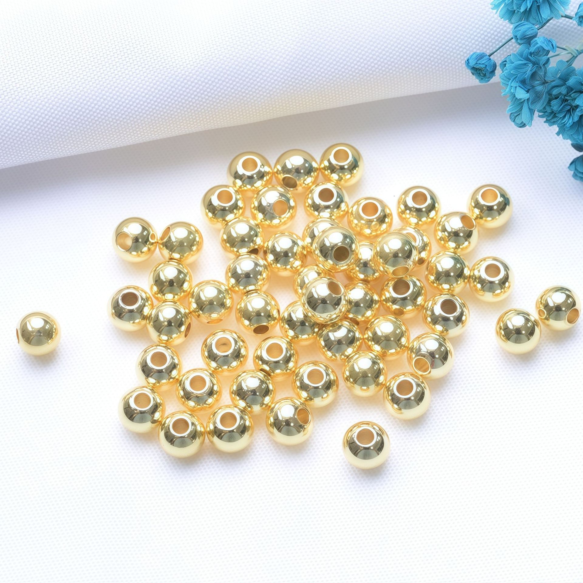 glossy copper beads