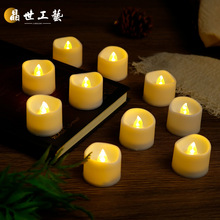 led电子小茶蜡光面黄闪6H定时款婚庆酒店万圣节装饰品仿真蜡烛灯