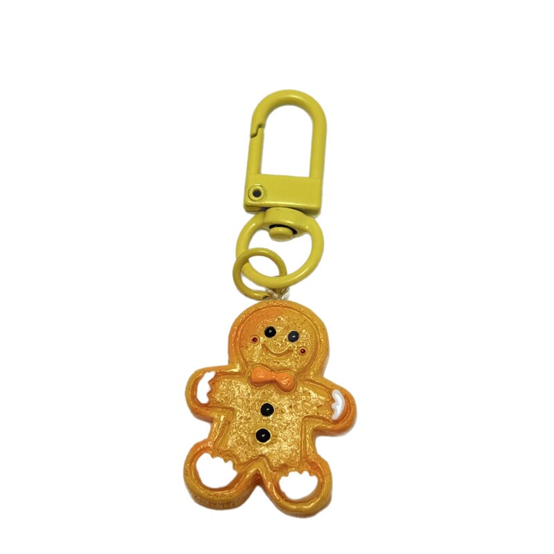新しいクリスマスジンジャーブレッドマンキーペンダントシミュレーション食品おもちゃビスケット DIY 装飾チェーンキーホルダーバッグペンダントアクセサリー|undefined