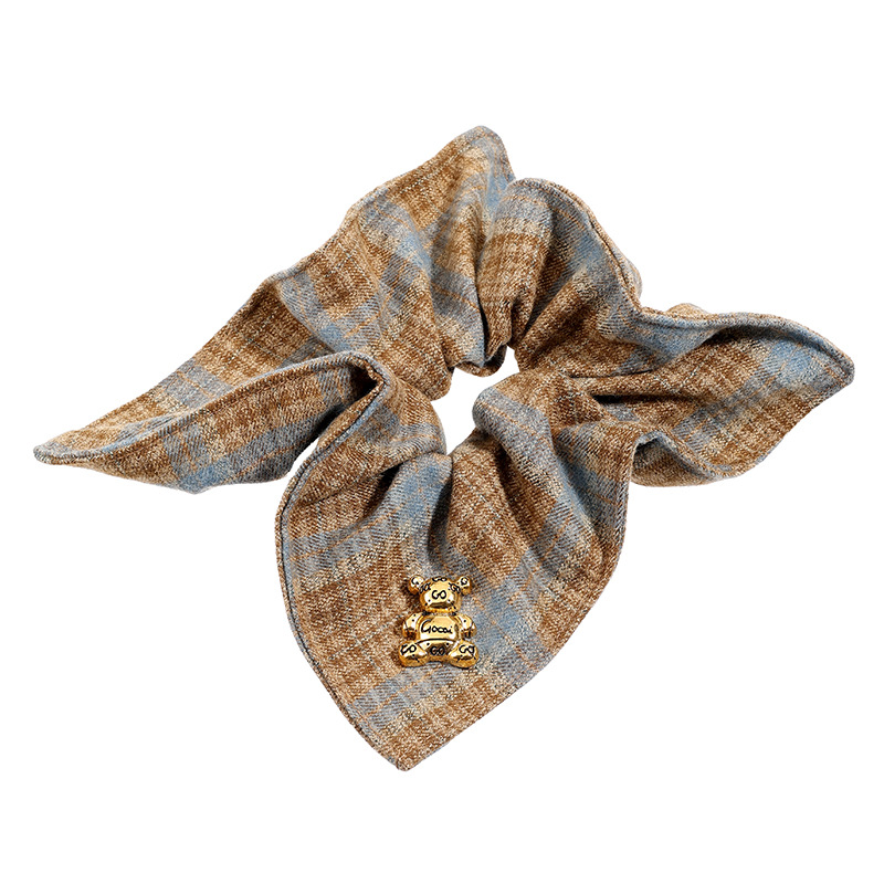 Coreano de alto nivel sensación de oso cuerdas de cabeza toallas de mujer anillo de cabello de intestino grande de invierno de otoño atado bola de cuero cabelludo cuerdas de cabello de cola de caballo