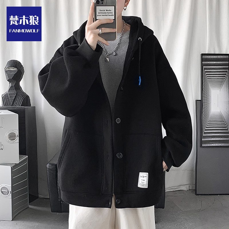 Marca de moda 2023 nuevo suéter con capucha los hombres primavera y otoño estilo coreano chaqueta suelta