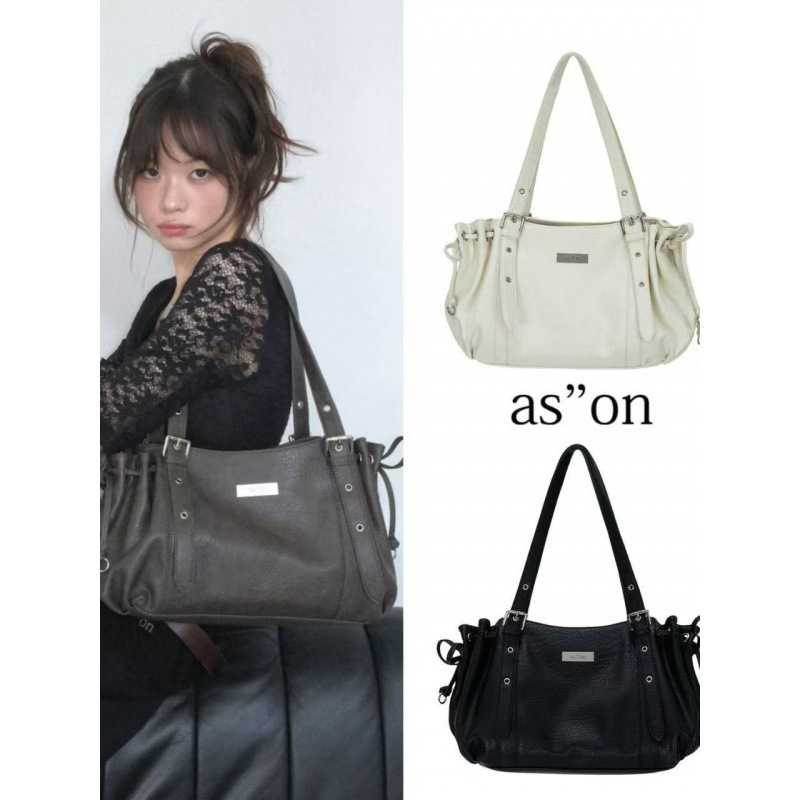 In Stock Ason Bag Korean 2025 Autumn New Model Single Shoulder Crossbody Bag Pu Long Shoulder Strap Large Capacity Tote Bag Hot Item