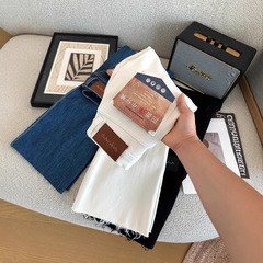 超好看微喇裤~早秋松弛感四面弹牛仔裤女显高九分毛边阔腿G082607