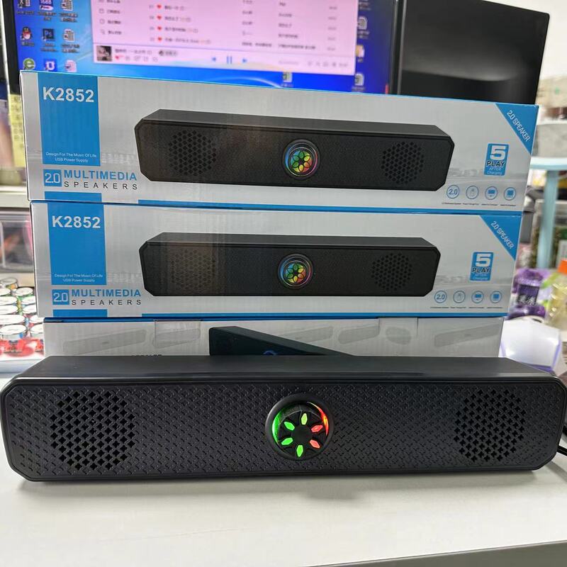 K2852 Wired Speaker USB+3.5 Audio Desktop Notebook Universal Long Single Speaker Factory Promotion