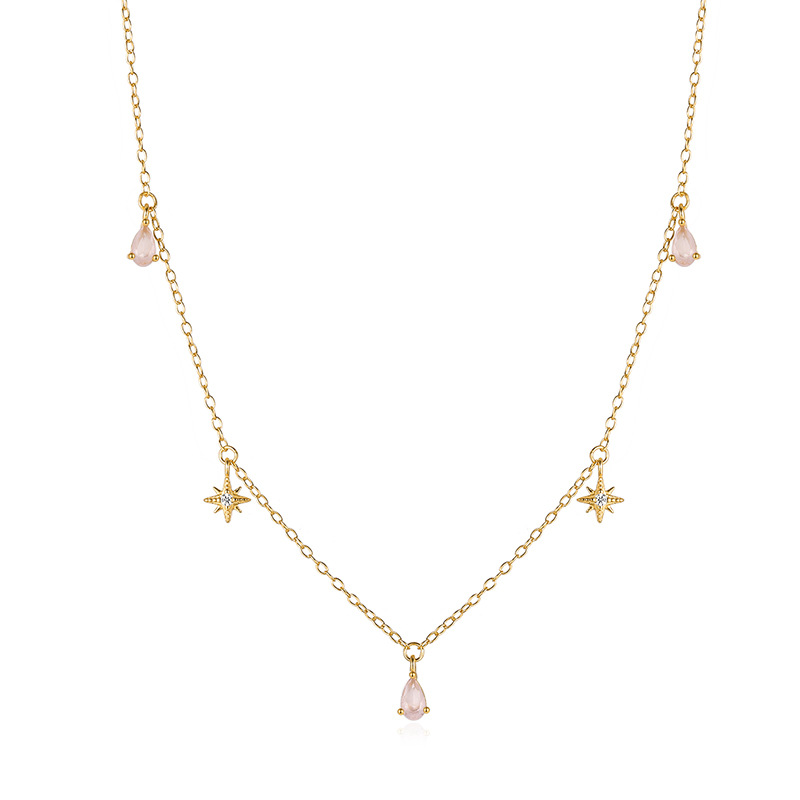 925 Sterling Silver Material Geometric, Star Pattern 925 Sterling Silver Geometric Star Artificial Gemstones Necklace