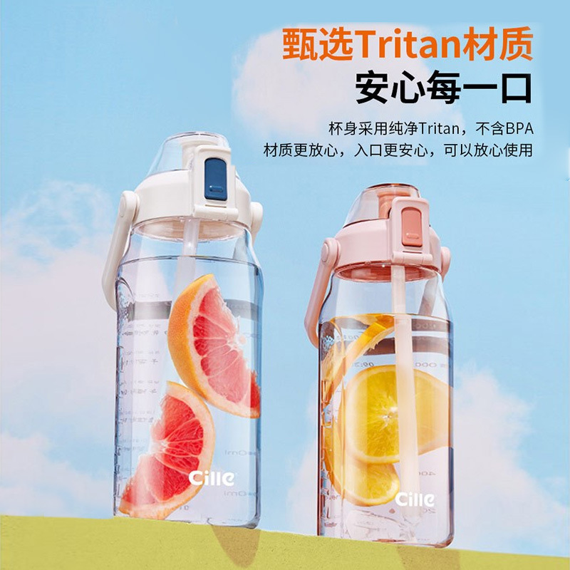 希乐大容量水杯男女生夏季tritan杯子学生便携吸管杯户外运动水壶|undefined
