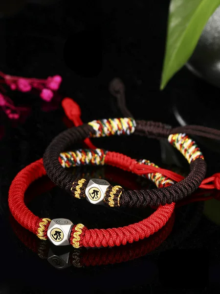 Diamond Knot bracelet twelve zodiac bracelet birth Buddha five-color rope men's and women's birth year Tiger red rope couple gift