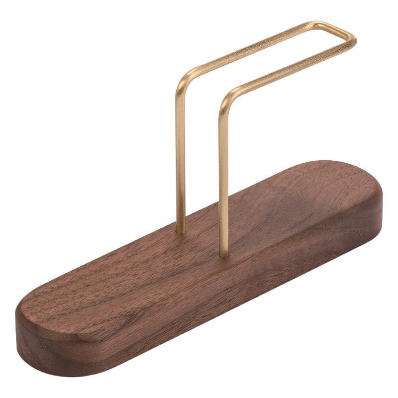 Mano del hogar de café de latón filtro de papel de almacenamiento de rack soporte de madera simple caja de papel de filtro del hogar estante de almacenamiento de madera maciza