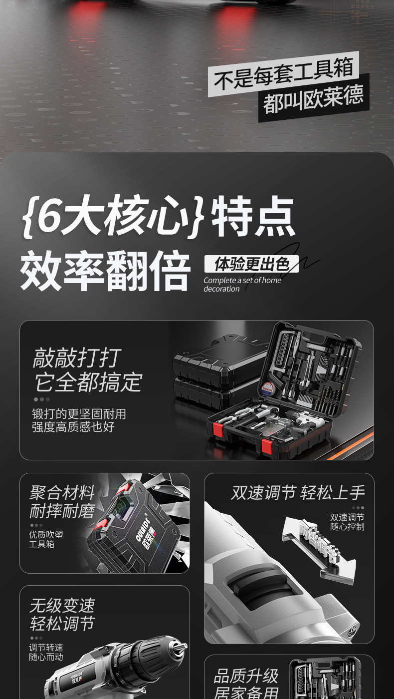 家用工具套装大全工具箱木工维修多功能电钻电动五金电工专用组合