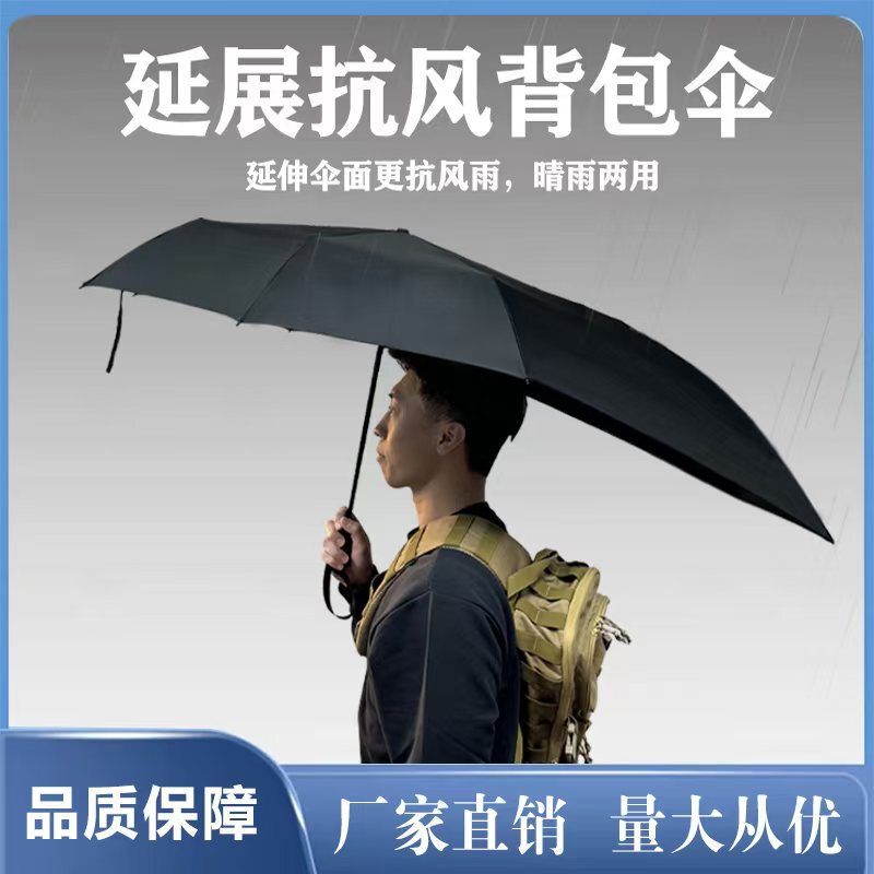 Customized Outdoor Hiking Extension Backpack Umbrella, Sun Protection Extension Backpack Umbrella, Enlarged and Lengthened Hiking Umbrella, Gift Umbrella