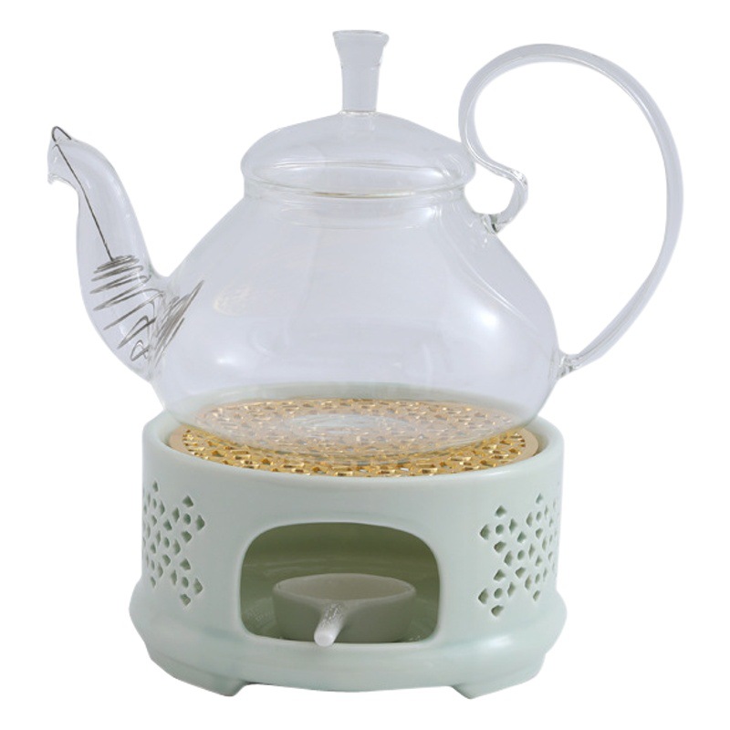 Calentador de té horno hueco temperatura de color estufa de té vela restaurante Hotel hogar aislamiento flor tetera estilo japonés calentador de té