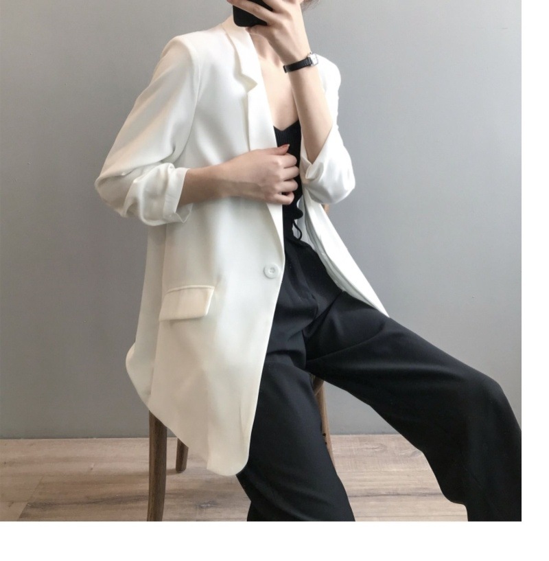 Weißer Chiffon Blazer Für Damen Leichter Sommermantel Locker_voghion.com