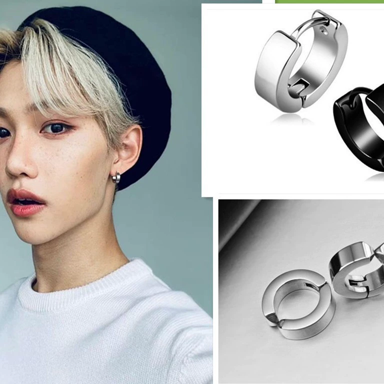Комбинация StrayKids Феликс Ли Лонгье одинаковые серьги мужские простые дикие застежка уха зажим