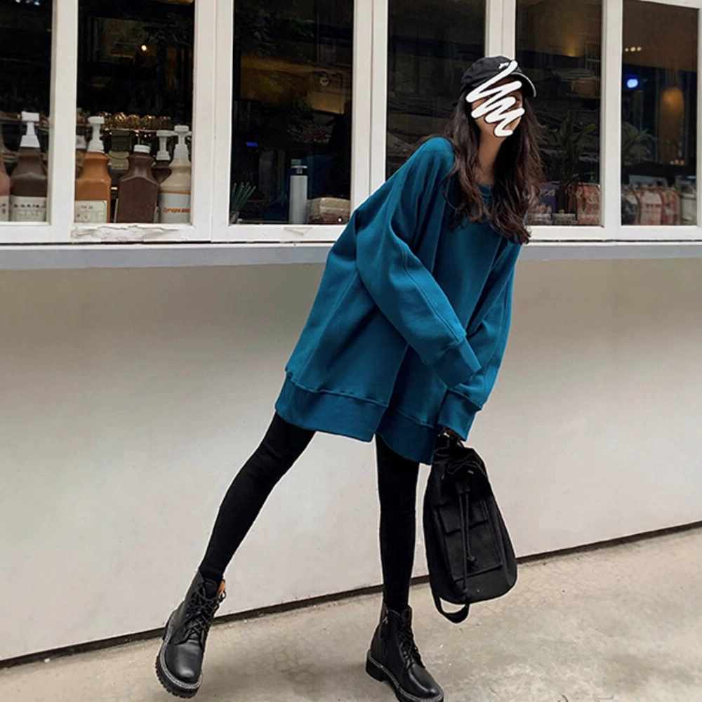 Красная толстовка в винтажном стиле для женщин, свободный крой, повседневный стиль, новый дизайн осень/зима 2025.