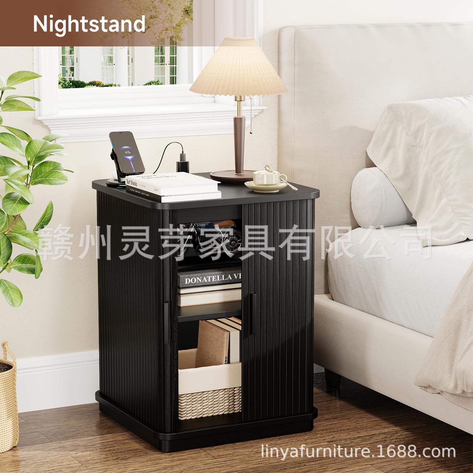 Comercio exterior transfronterizo Amazon móvil de rollo de rejilla gabinete de mesas de cabecera de cama sala de estar simple sofá lado de varias mesas de almacenamiento