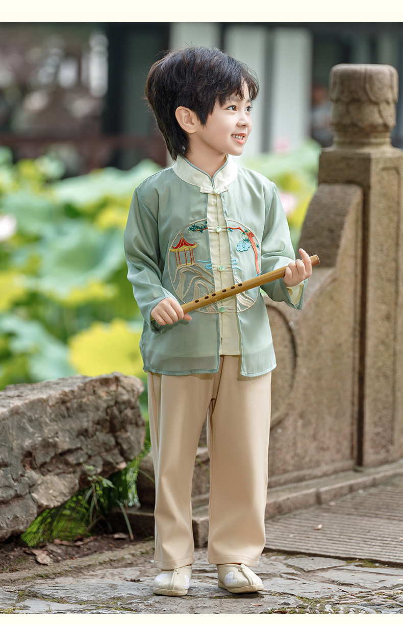 Children's Hanfu boys' high-end Chinese clothing 2024 new spring Chinese style boys' Tang suit ancient costume performance clothing