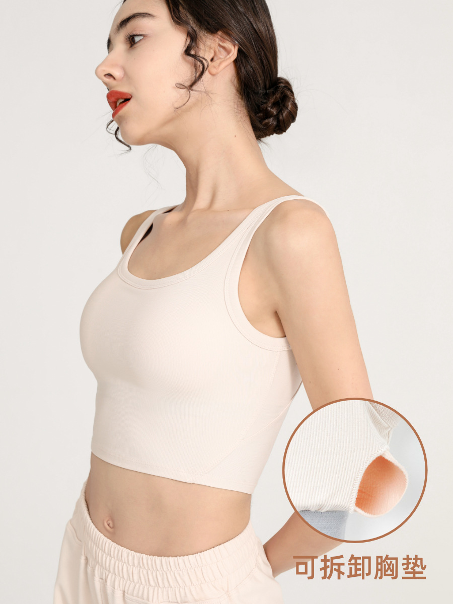 Transfronteriza original europeo y americano nueva costilla deportes ropa interior a prueba de golpes push up fitness sujetador color sólido belleza espalda yoga chaleco