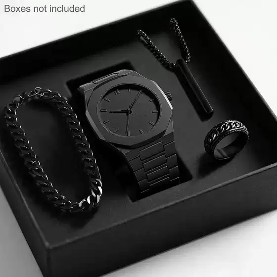 2025 Fall New Arrival Men's Watch Luxury Minimalist Fashion Quartz Wristwatch with Large Black Dial