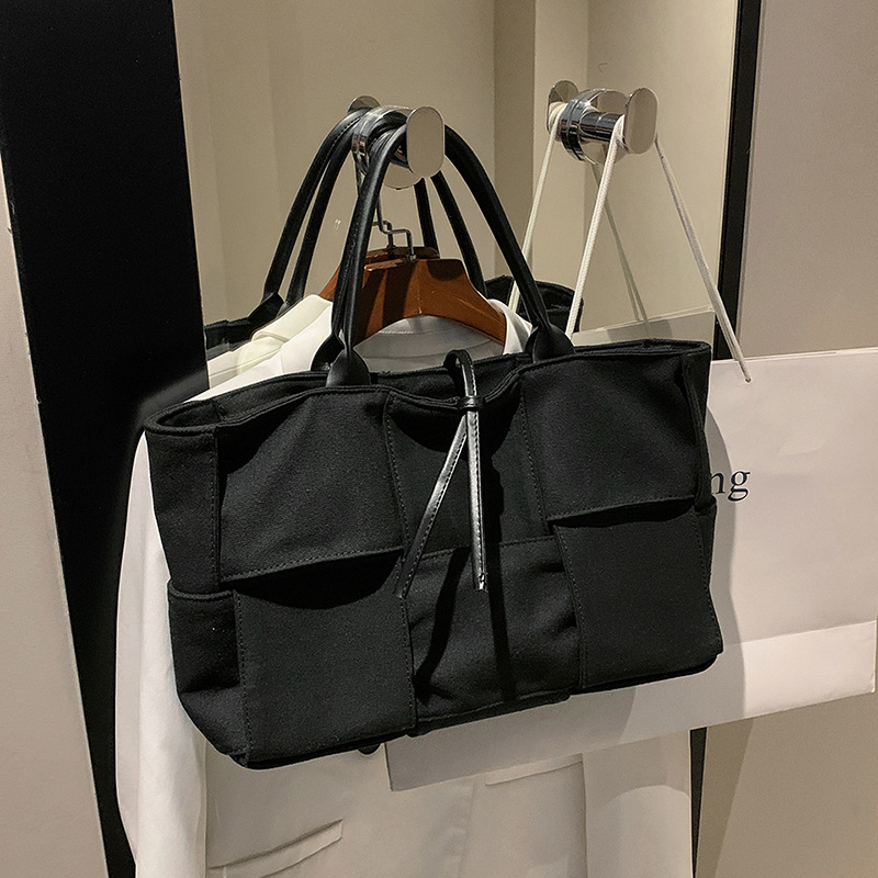 Bolso tejido de la lona de las mujeres 2023 nueva moda europea y americana 2-piece set bolso de mano de alta calidad del hombro