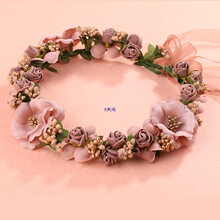 花环韩式新娘头饰婚纱花朵发箍森女海边度假沙滩配饰头花