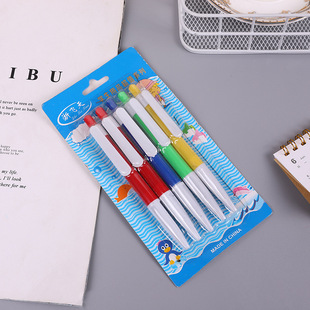 Spot ballpoint pen 5 Card Factory Direct cute telescopic pen student stationery pen 2 yuan store stationery wholesale
