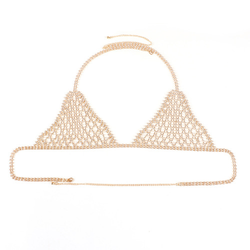 European and American cross-border accessories exaggerated bikini breast chain thong sexy nightclub rhinestone underwear body chain set