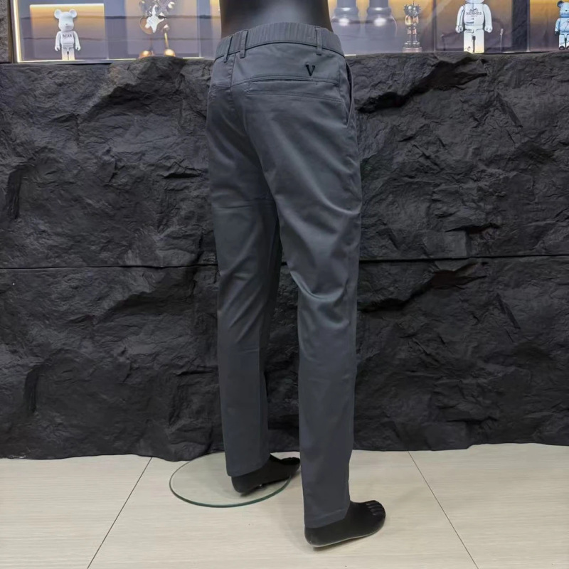 秋季男士休闲裤百搭商务直筒纯色修身时尚商务舒适水洗裤子男裤|undefined