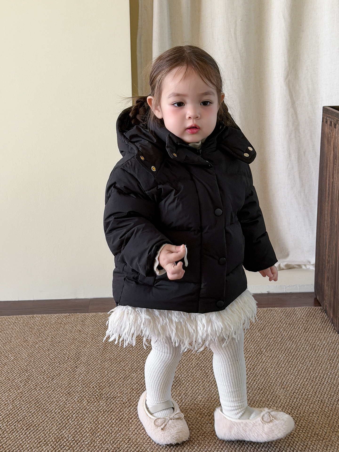 Ropa infantil de niñas plumón ropa de invierno nueva engrosada 90 ternera calentamiento abrigo infantil ropa de bebé