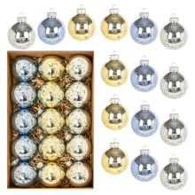 圣诞节装饰品圣诞树装饰球橱窗吊球圣诞装饰品8cmPET防碎圣诞球