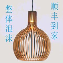 跨境日式木质鸟笼餐厅吊灯新中式灯笼民宿禅意茶室客厅卧室床头灯
