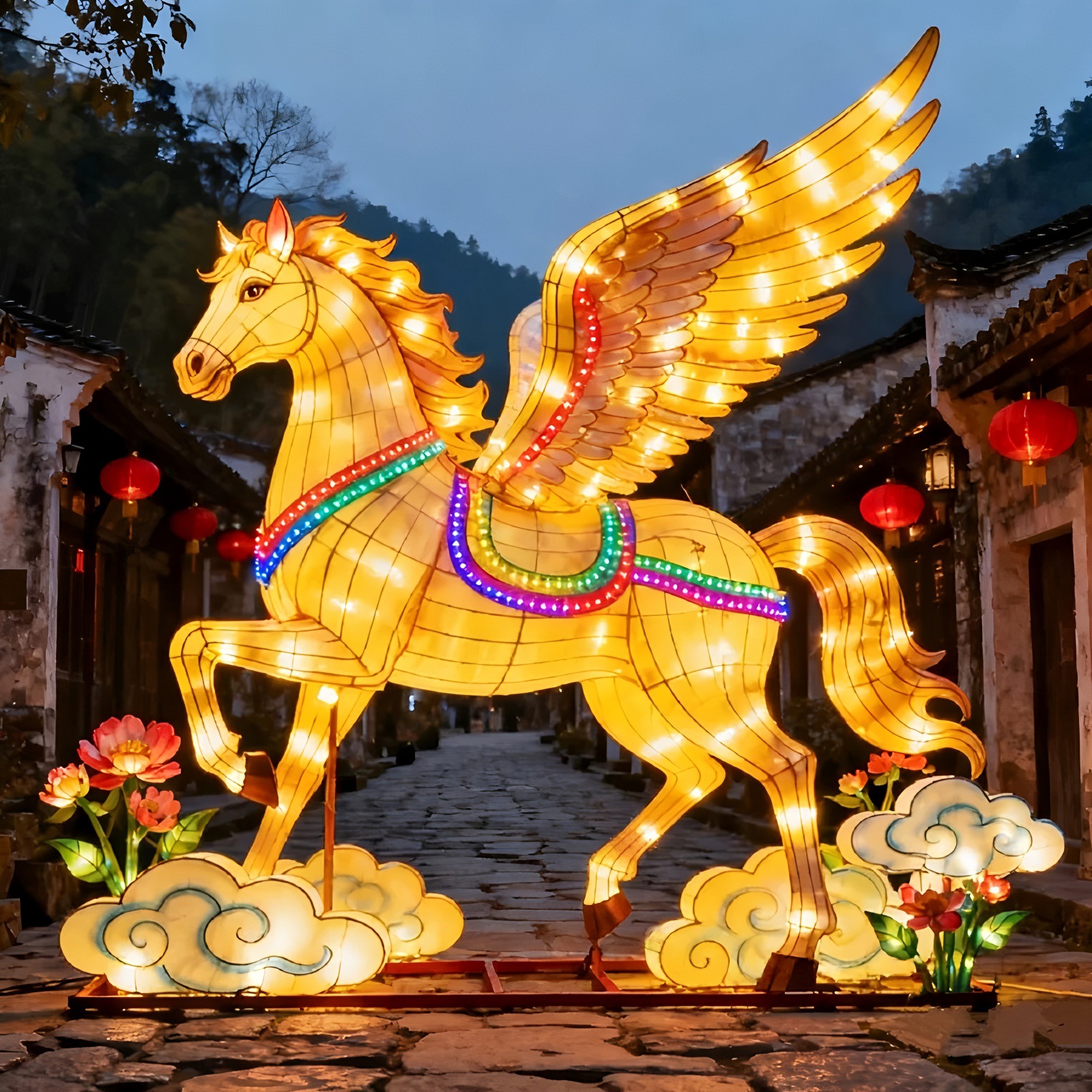 春节大型花灯灯笼马年主题景区庙会灯会氛围布置灯高级感摆件花灯-阿里巴巴