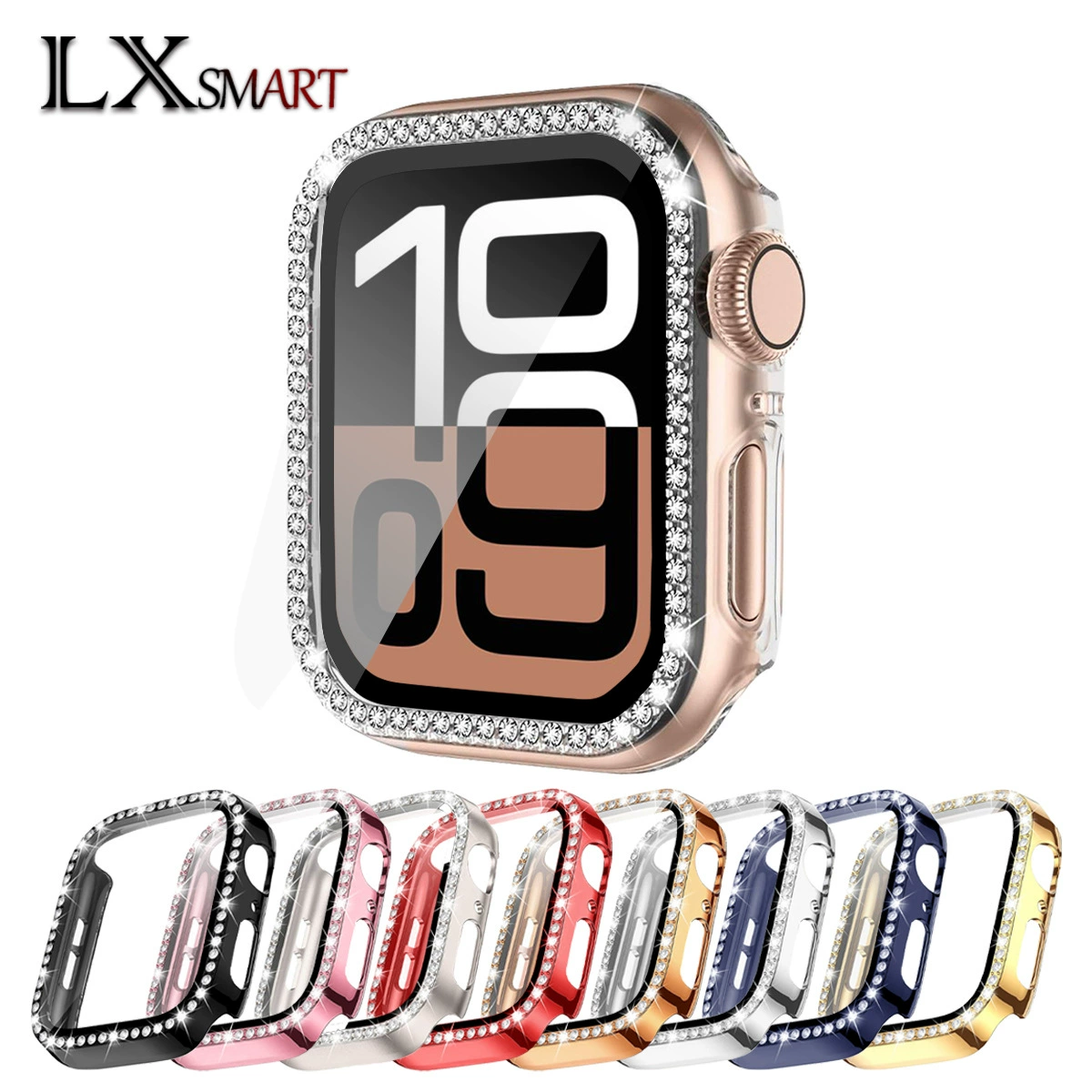 Для Apple S10 однорядный корпус с бриллиантами Apple watch PC закаленная пленка оболочка пленка один защитный чехол