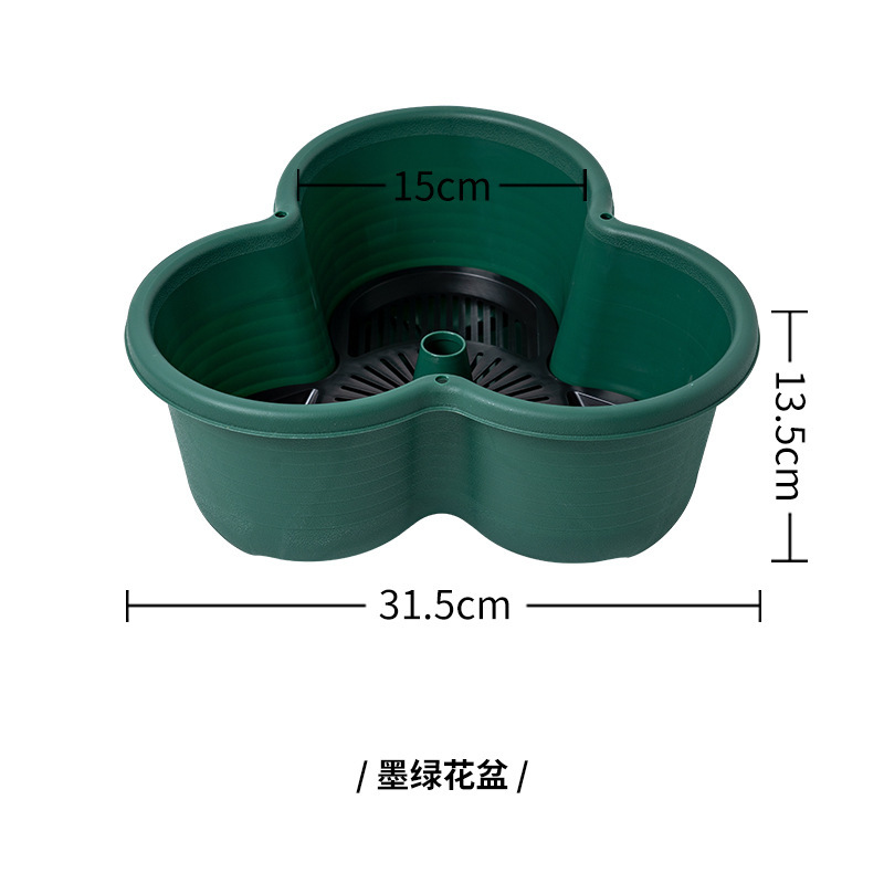 新款家庭种植立体盆可悬挂多层种植花盆可叠放草莓盆移动三瓣花盆|undefined