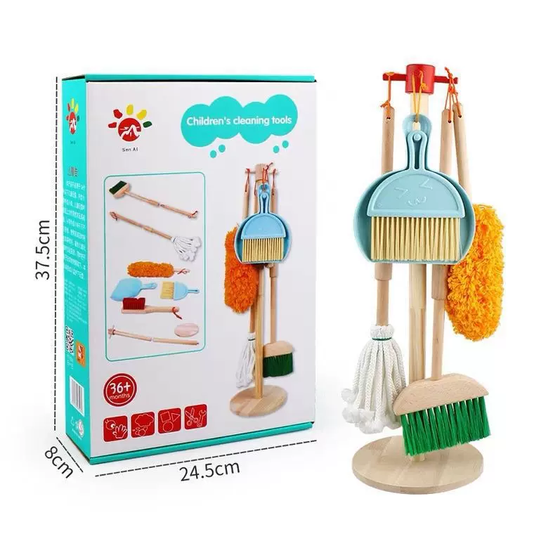 木制儿童清洁打扫工具套装女孩子卫生扫地拖把宝宝过家家玩具外贸