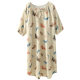 French butterfly printed three-quarter sleeve nightdress pure cotton spring and summer thin women's mid-length outdoor home nightgown