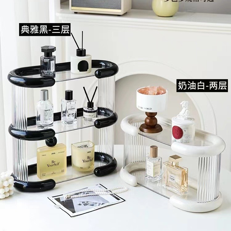 Transparent cosmetics storage rack dressing table skin care products perfume storage finishing box dressing table desktop lipstick rack