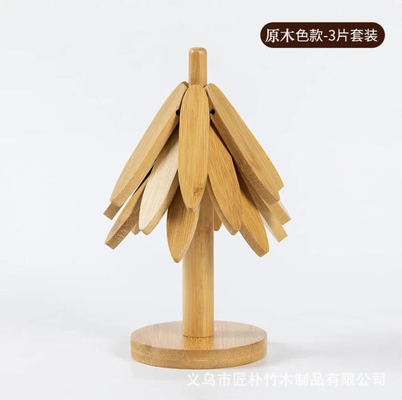 一棵树防烫隔热垫家用创意圣诞树摆件餐桌垫高级感楠竹砂锅垫杯垫|undefined