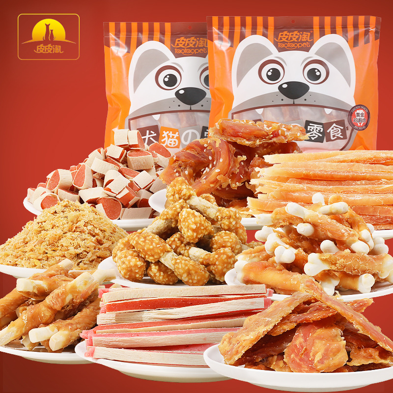 Aperitivos para mascotas Spot Peso neto al por mayor 400g Pipitao Aperitivos de pollo Aperitivos para perros molares secos Aperitivos de pollo seco