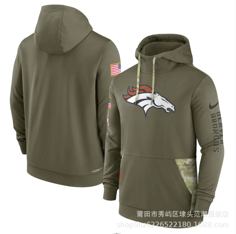 现货18军绿款nfl致敬版男士长袖卫衣运动健身连帽衫橄榄球运动|undefined